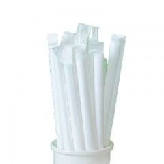 特美居 一次性吸管 可降解PLA吸管100只 12*210mm独立装耐高温吸管果汁饮料珍珠奶茶粗吸管 （独立耐高温可降解） 单位：包