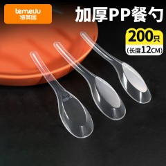 特美居 一次性餐勺子200支*12cm 快餐打包塑料小调羹汤匙甜品布丁冰粉勺 单位：箱