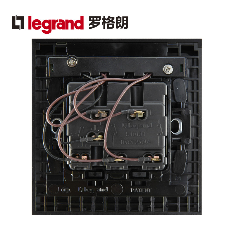 罗格朗 黑色三开单控带led灯指示3开三联面板家用三位电灯开关