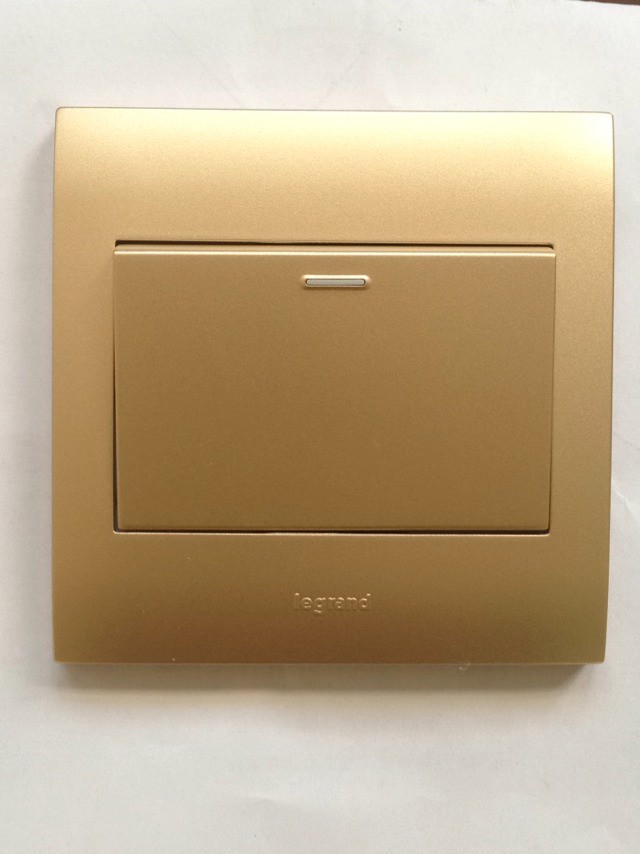 罗格朗 金色一位双控开关面板86型单开双控一开双控1开双控墙壁