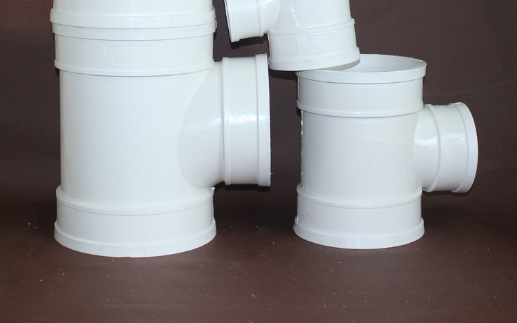国产pvc水管配件异径三通三叉管接头110507550200160下水管